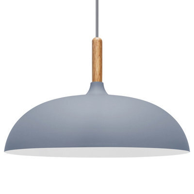 Long Life Lamps Company Modern Retro Ceiling Pendant Light Grey Metal Dome Lamp Shade M0133 - image 1