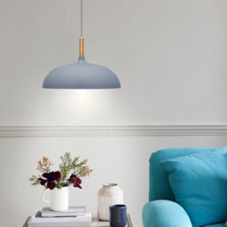 Long Life Lamps Company Modern Retro Ceiling Pendant Light Grey Metal Dome Lamp Shade M0133 - thumbnail 8