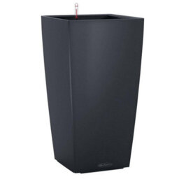 41Cm Tall Planter, Slate Grey Plastic Lechuza Cubico Color Indoor And Outdoor Self-Watering Planter With Drain Plug H41 L22 W22 Cm