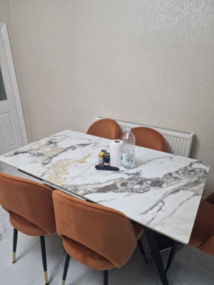Stratus Interiors Chicago Extendable Ceramic Top Dining Table - Cream, Modern Extendable Design, 160-200 Cm - image 1