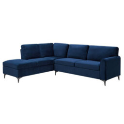 Home Detail Alyssum Left-Hand Facing Corner Sofa, Navy Velvet - thumbnail 3