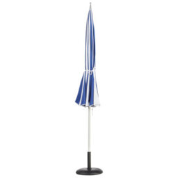 Wyld And Coco Garden Market Parasol Blue White 2.45M Round Canopy Aluminium Pole - thumbnail 5