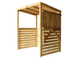 Edecks Wooden Bbq Shelter With Foldout Bar Worktop 6 X 7Ft - Open Back Half Slatted Sides Outdoor Garden Barbecue Grill Gazebo - thumbnail 2