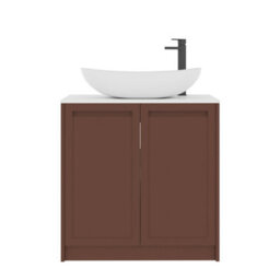 Royal Bathrooms Royal Bathroom Elmore 800mm Terracotta Clay Freestanding Bathroom Vanity Unit 2 Door Plain White Worktop With Cesar Basin - thumbnail 7