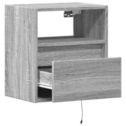 Berkfield Durable Tv Wall Cabinet With Led Lights Grey Sonoma 41X31X45 Cm - thumbnail 9