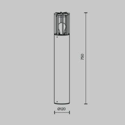 Luminosa Lighting Luminosa Barrel Outdoor Bollard Graphite Ip54 1Xe27 - thumbnail 3