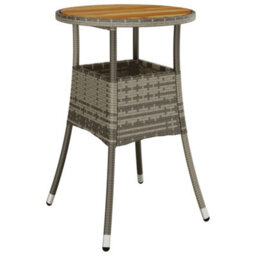 Vidaxl Garden Table 60X75 Cm Acacia Wood And Poly Rattan Grey - thumbnail 2