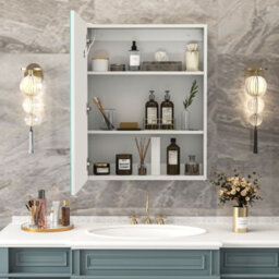 Keepreaper 60X75Cm Rectangular E1 Moisture-Proof Bathroom Mirror Cabinet With Led Light And Anti-Fog Demister, Ip44 - thumbnail 5