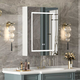 Keepreaper 60X75Cm Rectangular E1 Moisture-Proof Bathroom Mirror Cabinet With Led Light And Anti-Fog Demister, Ip44 - thumbnail 4