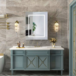 Keepreaper 60X75Cm Rectangular E1 Moisture-Proof Bathroom Mirror Cabinet With Led Light And Anti-Fog Demister, Ip44 - thumbnail 2