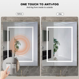 Keepreaper 60X75Cm Rectangular E1 Moisture-Proof Bathroom Mirror Cabinet With Led Light And Anti-Fog Demister, Ip44 - thumbnail 7