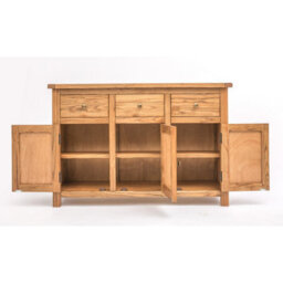 Cabinet Bits Trivento Light Wood 3 Drawer 3 Door Sideboard Brass Knob - thumbnail 4