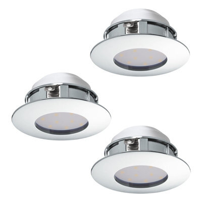 3 Pack Chrome Recessed Downlights With 6W Built-In Led For Modern Ceilings - image 1