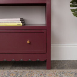 Melody Maison Wine Red Scalloped Storage Sideboard With One Drawer And Shelving - Staunton Wine Red Range - thumbnail 6