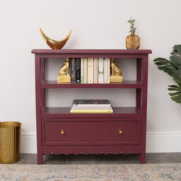 Melody Maison Wine Red Scalloped Storage Sideboard With One Drawer And Shelving - Staunton Wine Red Range - thumbnail 2