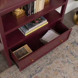 Melody Maison Wine Red Scalloped Storage Sideboard With One Drawer And Shelving - Staunton Wine Red Range - thumbnail 8