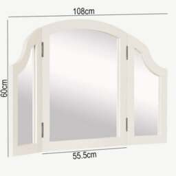 Statement Furniture Gainsborough Large 3-Way Dressing Table Mirror - Vintage Cream - thumbnail 2