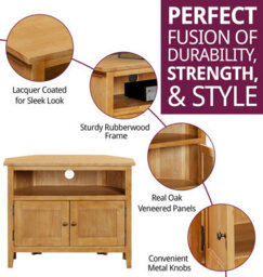 Hallowood Furniture Aston Small Corner Tv Unit - thumbnail 2