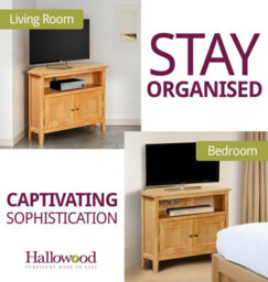 Hallowood Furniture Aston Small Corner Tv Unit - thumbnail 5