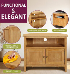 Hallowood Furniture Aston Small Corner Tv Unit - thumbnail 4