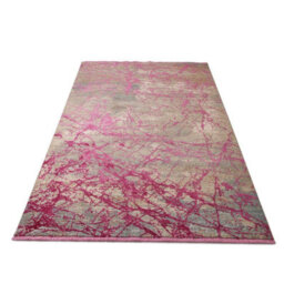 Pink Abstract Modern Kilim Machine Made Easy To Clean Viscose Polyester Rug For Living Room Bedroom And Dining Room-120Cm X 180Cm - thumbnail 4