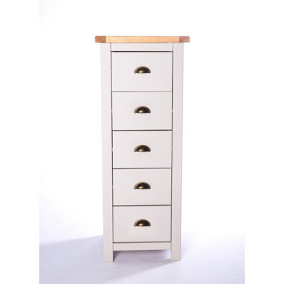 Cabinet Bits Argenta 5 Drawer Narrow Chest Of Drawers Brass Cup Handle - image 1