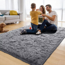 Ameha Rugs Living Room Large 160X230 Cm- Grey Area Rugs For Bedroom Non Slip- Modern Fluffy Shaggy Thick Pile Non Shedding Carpet - thumbnail 6