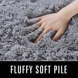 Ameha Rugs Living Room Large 160X230 Cm- Grey Area Rugs For Bedroom Non Slip- Modern Fluffy Shaggy Thick Pile Non Shedding Carpet - thumbnail 7