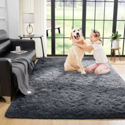 Ameha Rugs Living Room Large 160X230 Cm- Grey Area Rugs For Bedroom Non Slip- Modern Fluffy Shaggy Thick Pile Non Shedding Carpet - thumbnail 2