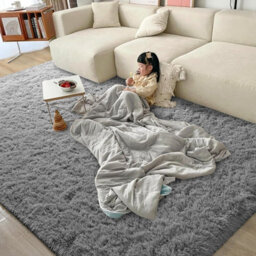 Ameha Rugs Living Room Large 160X230 Cm- Grey Area Rugs For Bedroom Non Slip- Modern Fluffy Shaggy Thick Pile Non Shedding Carpet - thumbnail 3