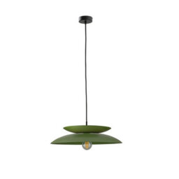 Luminosa Lighting Luminosa Ferro Dome Pendant Ceiling Light Green 1X E27 - thumbnail 1
