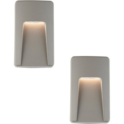 2 Pack Vertical Outdoor Pathway Guide Light - Indirect Cct Led - Grey Abs - image 1
