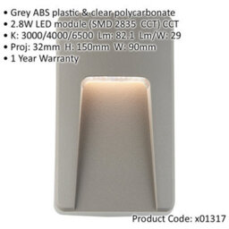 2 Pack Vertical Outdoor Pathway Guide Light - Indirect Cct Led - Grey Abs - thumbnail 2