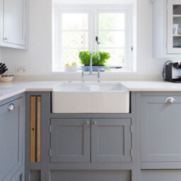 RAK Ceramics Rak Jacklyn 2-Bowl Gloss White Ceramic Belfast Butler Sink - Sit-On, 800 X 500 X 220 mm - thumbnail 4