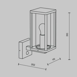 Luminosa Lighting Luminosa Cell Pir Outdoor Wall Lantern Graphite Ip65 1Xe27 - thumbnail 3