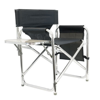 Leisurewize Outdoor Camping Picnic Travel Sports Directors Chair With Side Table - Charcoal - image 1