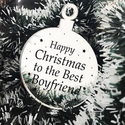 Red Ocean Christmas Gift For Boyfriend Christmas Tree Decoration Engraved Bauble Gift For Him - image 1