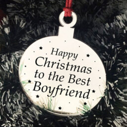 Red Ocean Christmas Gift For Boyfriend Christmas Tree Decoration Engraved Bauble Gift For Him - thumbnail 6