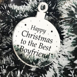 Red Ocean Christmas Gift For Boyfriend Christmas Tree Decoration Engraved Bauble Gift For Him