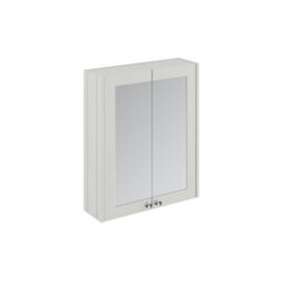 Balterley Traditional Bathroom Wall Mounted 2 Soft-Close Doors Mirror Cabinet With 1 Shelf Storage, Gloss White, 715 X 600 X 182mm