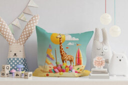Warren Reed Designer Snake On A Beach Holiday Cushions 45Cm X 45Cm - thumbnail 2