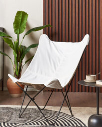 Beliani Retro Armchair Nybro Velvet White - thumbnail 2