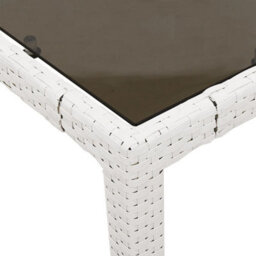 Walplus Garden Table With Glass Top White 150X90X75 Cm Poly Rattan - thumbnail 9