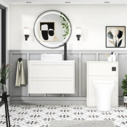 Royal Bathrooms Royal Bathroom Elmore 800mm Classic White Wall Mounted Bathroom Vanity Unit 2 Drawer Plain White Worktop With Round Basin - thumbnail 5