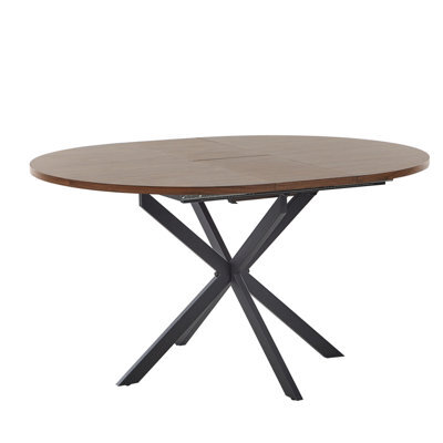 Beliani Extending Dining Table Friona Dark Brown 110/140 Cm 110 Cm - image 1