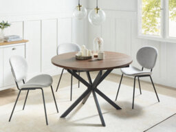 Beliani Extending Dining Table Friona Dark Brown 110/140 Cm 110 Cm - thumbnail 2