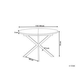 Beliani Extending Dining Table Friona Dark Brown 110/140 Cm 110 Cm - thumbnail 3