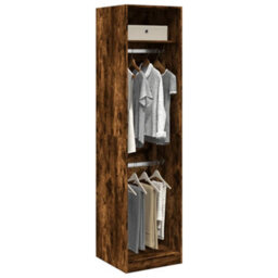 Berkfield Durable Wardrobe Smoked Oak 50X50X200 Cm Engineered Wood - thumbnail 2