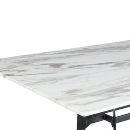 Beliani Dining Table Ballina White Marble 160 Cm 90 Cm Tempered Glass - thumbnail 6