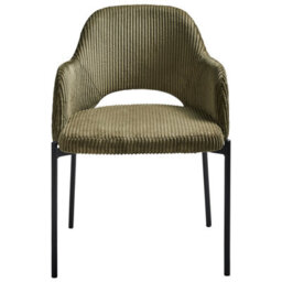 Beliani Set Of 2 Dining Chairs Raton Corduroy Olive Green - thumbnail 6
